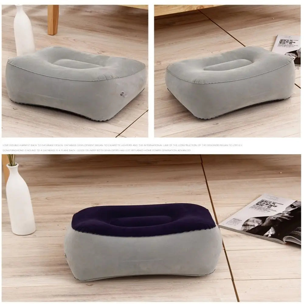 Inflatable Soft Footrest Pillow PVC Inflatable Foot Rest Pillow Cushion Air Travel Office Home Leg Up Relaxing Feet Almohada