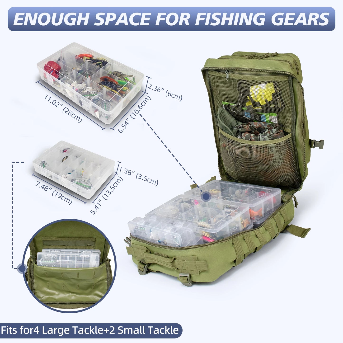 45L Fishing Hunting Bag Tactical Backpack Men's Travel Large Capacity Rucksacks Men Waterproof Outdoor