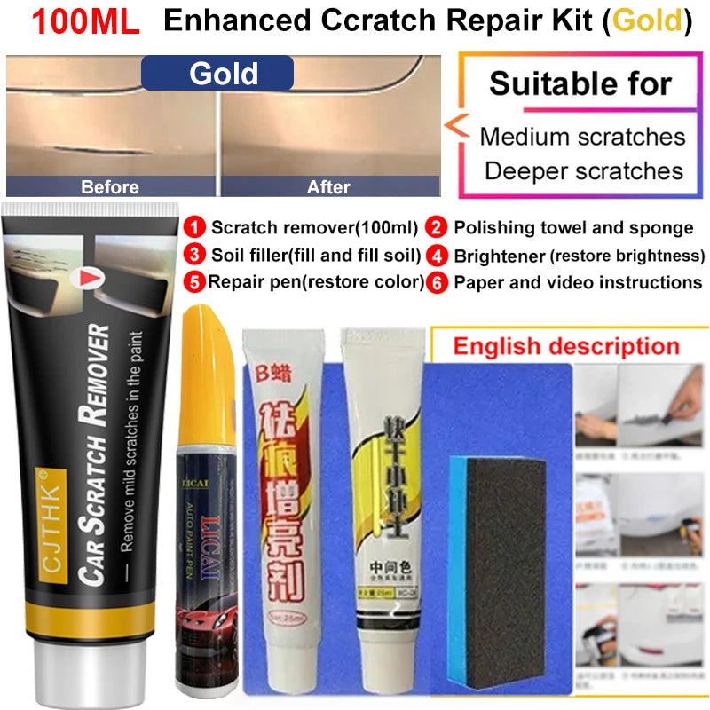 Car Scratch Remover Paint Care Auto Remover Scratches Repair Polishing Auto Body Grinding Compound Anti Scratch Wax Care Set R1