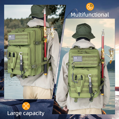 45L Fishing Hunting Bag Tactical Backpack Men's Travel Large Capacity Rucksacks Men Waterproof Outdoor