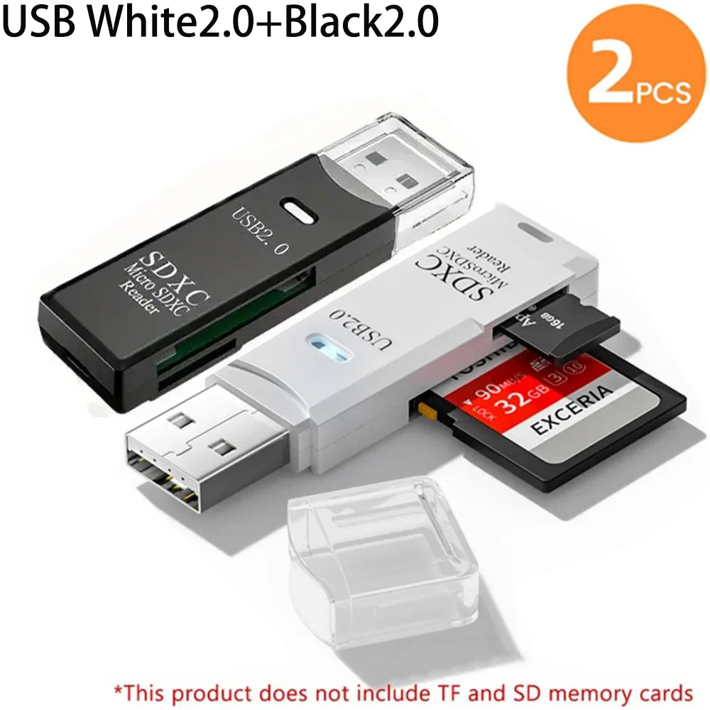 2-in-1 Multi Functional USB 3.0 Card ReaderMicro SD TFMemoryCardReaderUSBFlashDrive CardreaderAdapter For PCLaptops Accessories