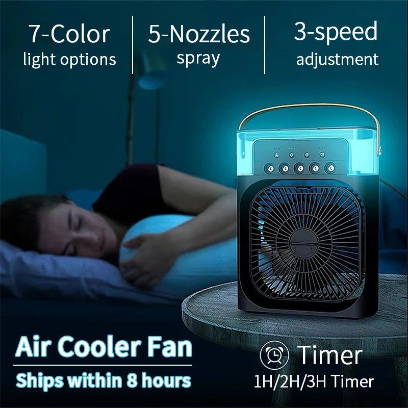 Portable 3 In 1 Fan AIr Conditioner Household Small Air Cooler LED Night Lights Humidifier Air Adjustment Home Fans Dropshipping