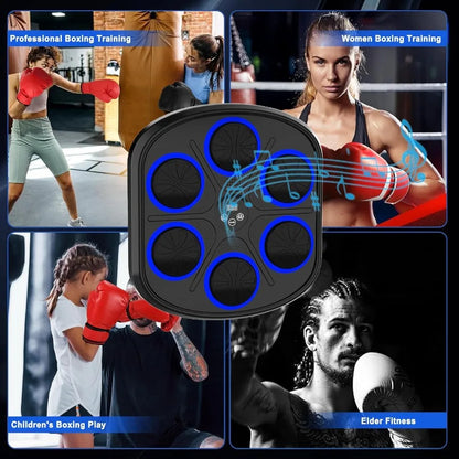 Wallmounted electronic LED music boxing training equipment for adults with Bluetooth connectivity featuring 9 modes and 9 speed