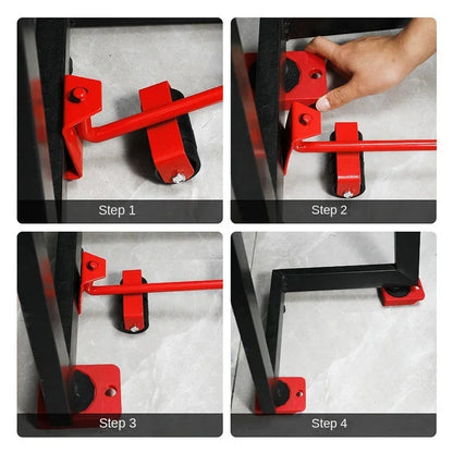 Multipurpose Furniture Mover Set – 2/4/5pcs Heavy Duty Rollers For Effortless Moving & Lifting