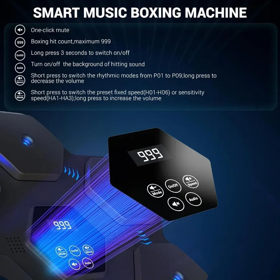 2025 Music Boxing Machine for Adults Wall Mounted Interactive Smart Bluetooth Music Boxing Training Equipment for Indoor and Ho