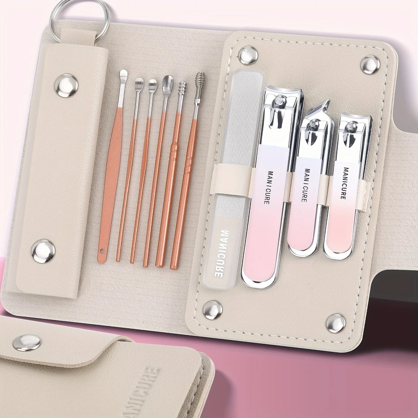 6-9 Pcs Manicure Set With Leather Case Professional Foot And Face Care Tool Kits Stainless Steel Nail Clipper Sets Gift