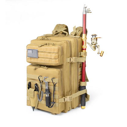 45L Fishing Hunting Bag Tactical Backpack Men's Travel Large Capacity Rucksacks Men Waterproof Outdoor