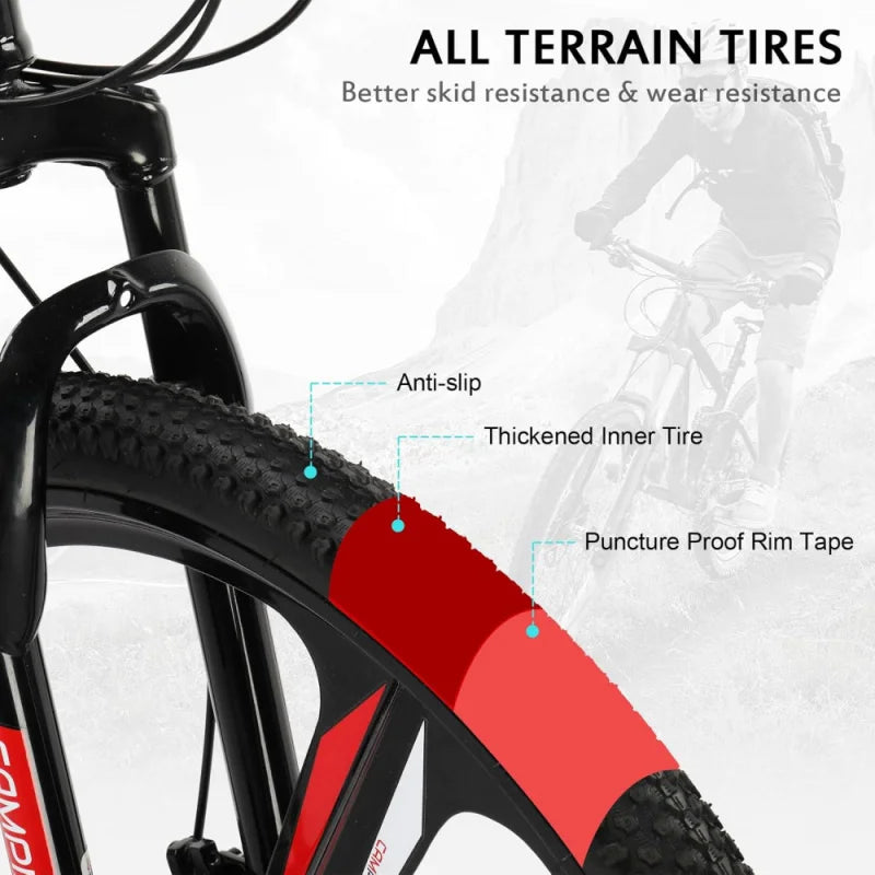 Ktaxon Foldable Mountain Bike 26 Inch Bike 21-Speed Bikes for Adults with Cool Design, Powerful Mechanical Dual Disc Brakes